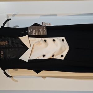 Liz Claiborne Night Tuxedo Pantsuit, Black With Cream Satin Vest, Size 8